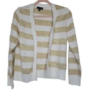 Greige Gold Striped Cardigan